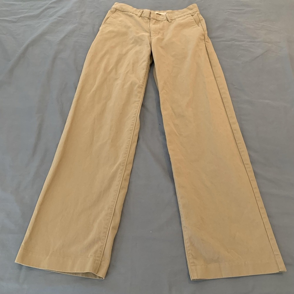 Levis Pants Womens 25 Beige Baggy Trousers Wide Leg Cotton Twill Chino 90s